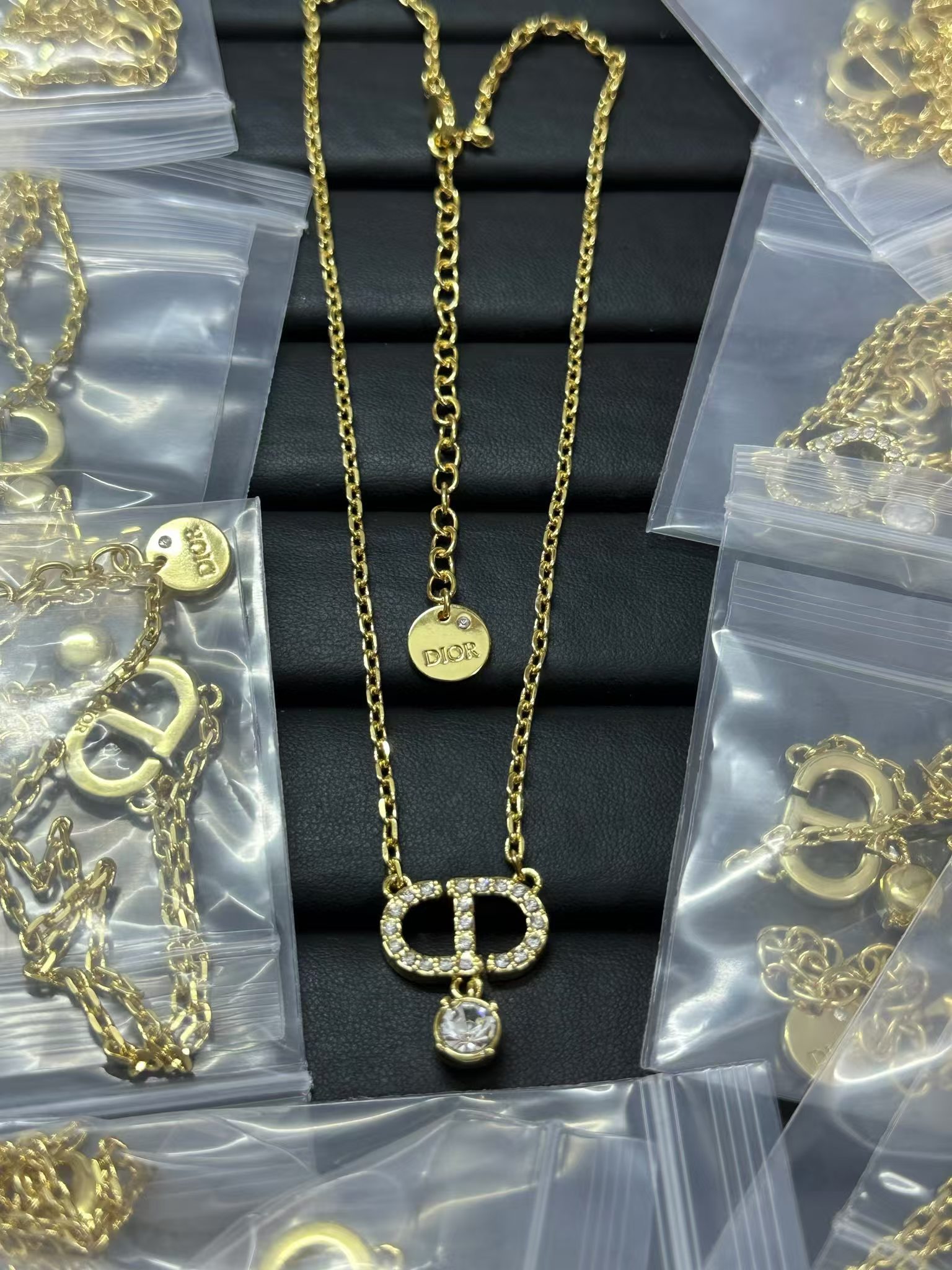 Dior CD Pendant Diamond Drop Necklace - Original Replica Club