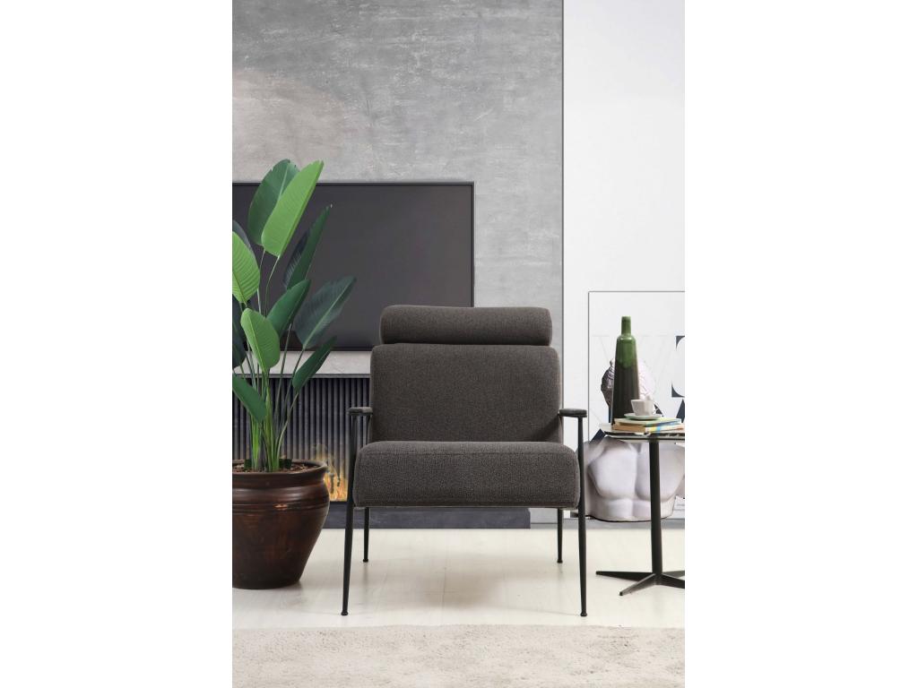 Sillón Altadena 519, Gris, 90x80x75cm, Tapiz, Patas: Metal
