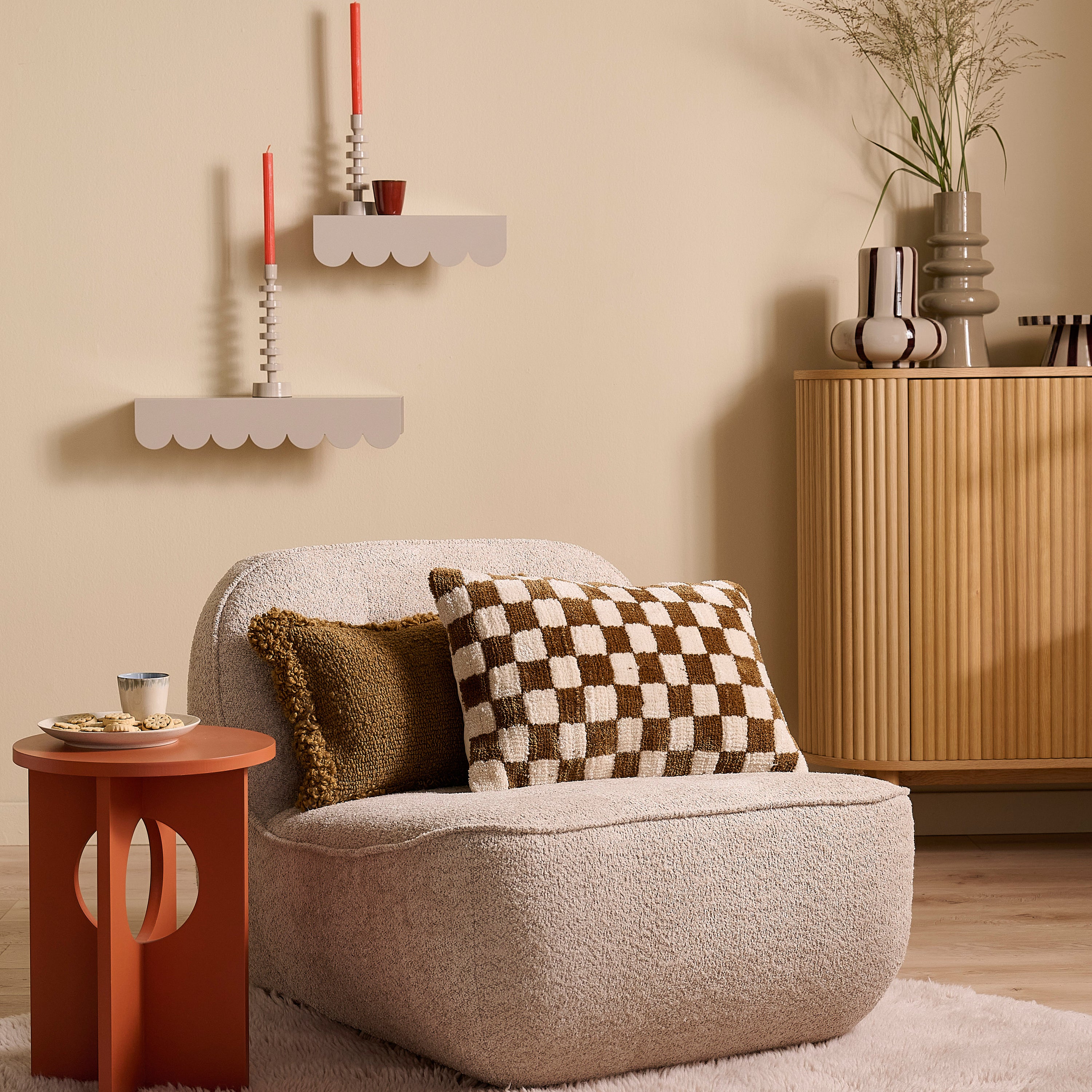 by fonQ Teddies Sierkussen - Set van 2 - Donkerbruin