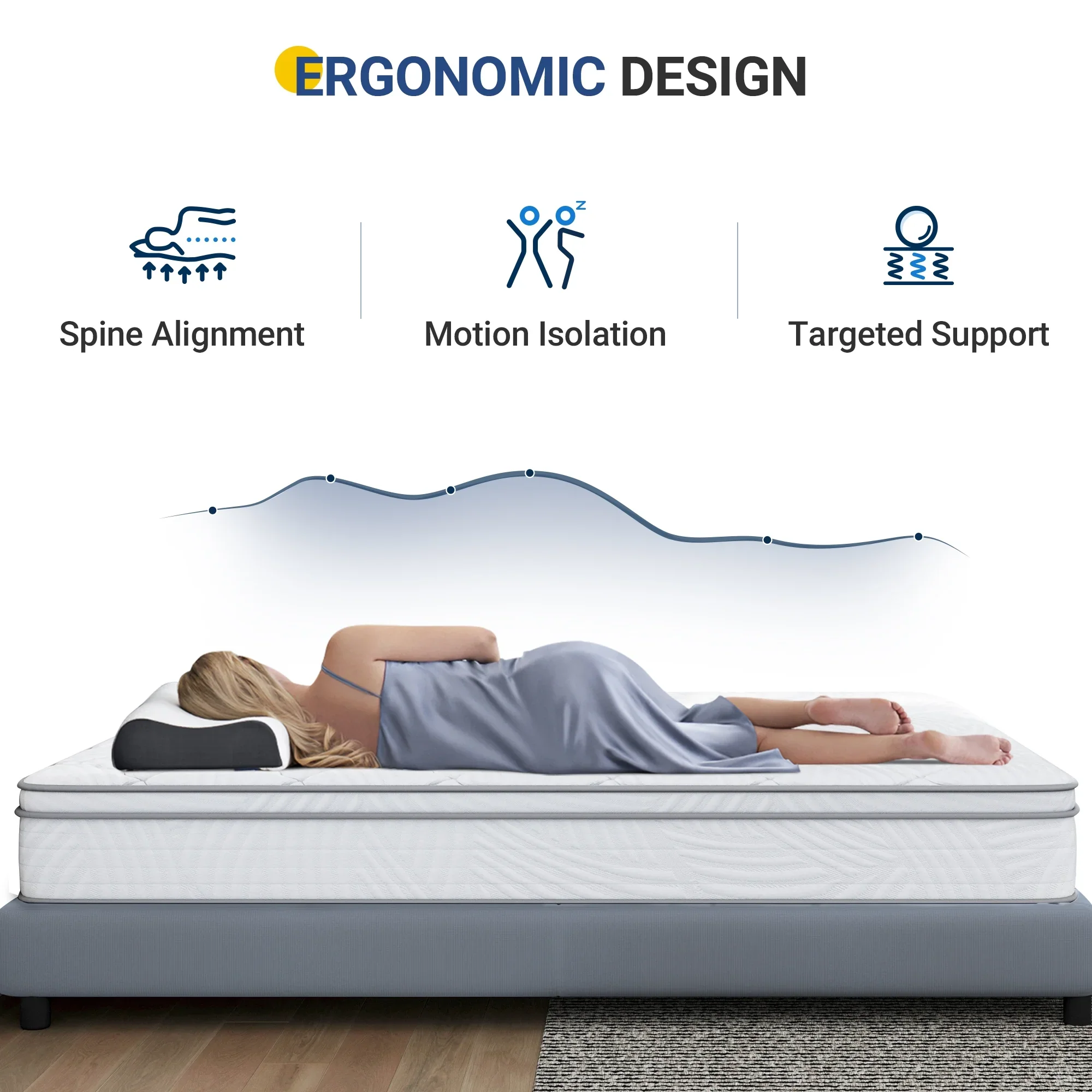 Avenco Essential 12'' Medium-Firm Hybrid Mattress, Queen Size