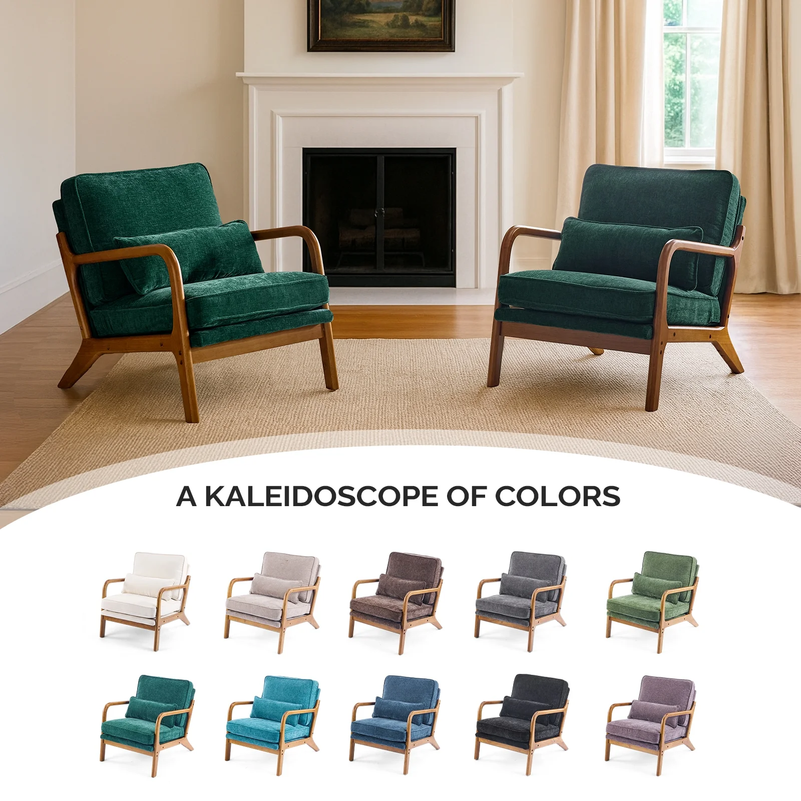 Ktaxon Accent Chair Corduroy Upholstered Armchair, Reading Club Chair with Pillow and Solid Wood Frame for Living Room Bedroom Furniture Off White - Image 123