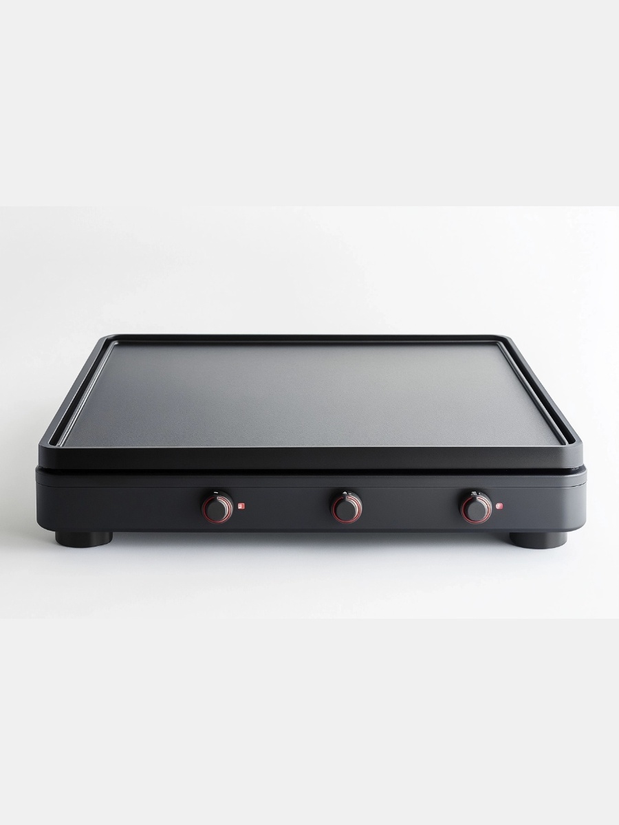 Plancha eléctrica hierro fundido negro acero terraza cocina exterior 52x49x17 cm