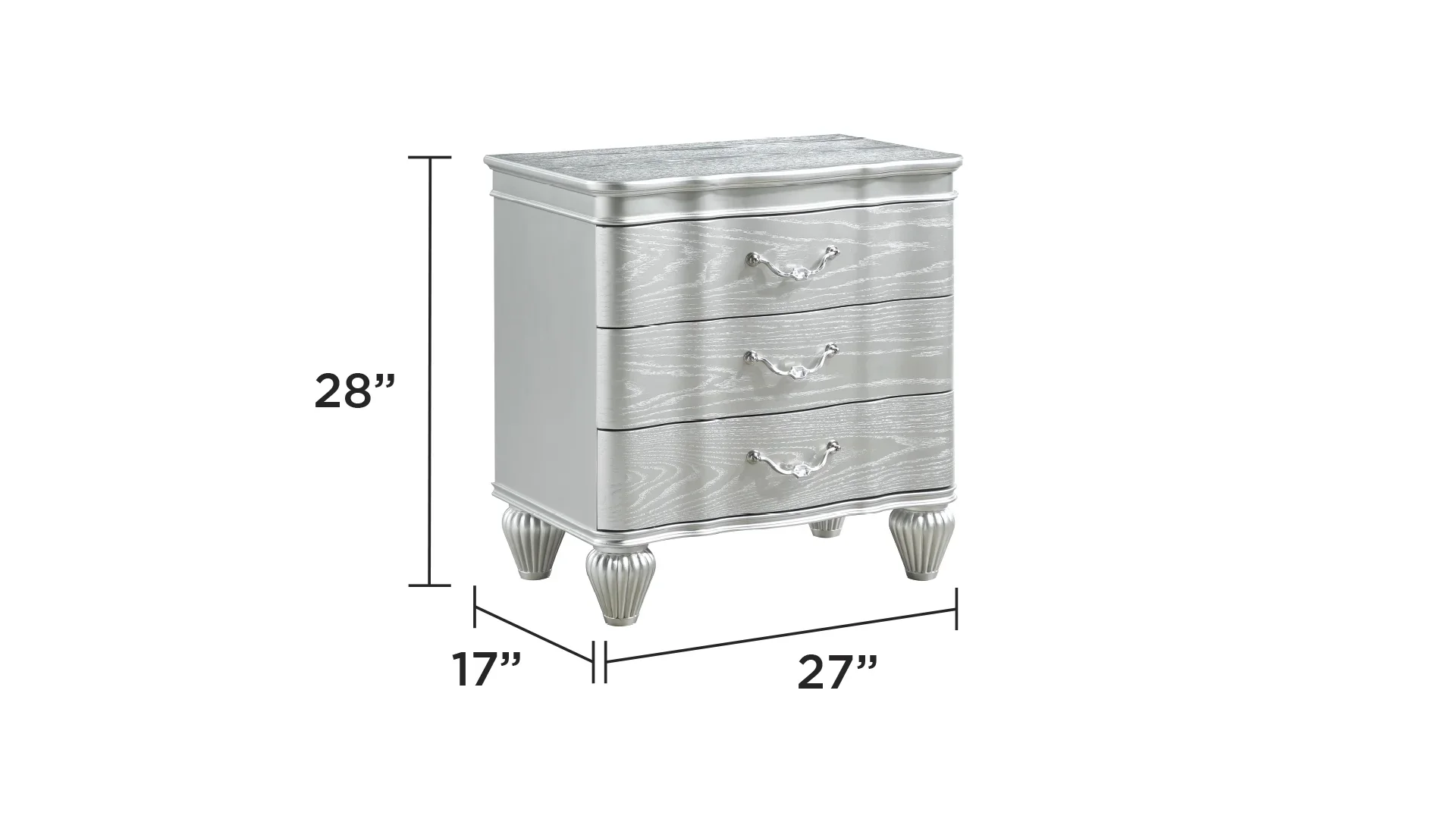 Eros King 4PC Bedroom Set with Manufactured Wood & Tufted Detailing in Silver