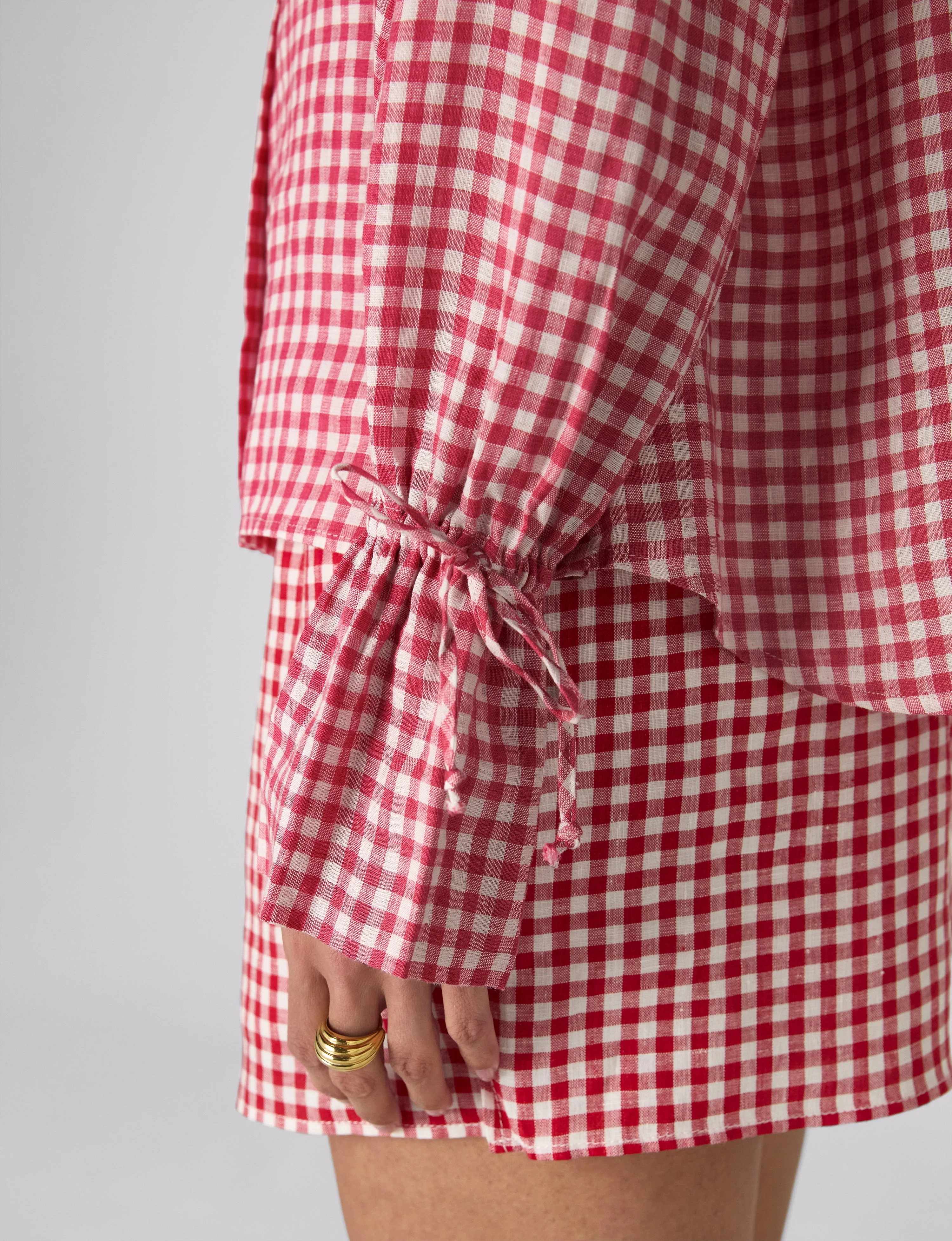 MuteThread The Set: Linen Blouse & Court Short, Post Box Red Gingham
