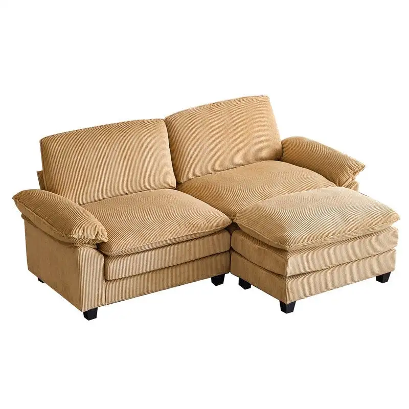 Chenille Two-Seater Sofa with Footstool - 2+1 Indoor Double Bag, Dimensions: 217*141*85