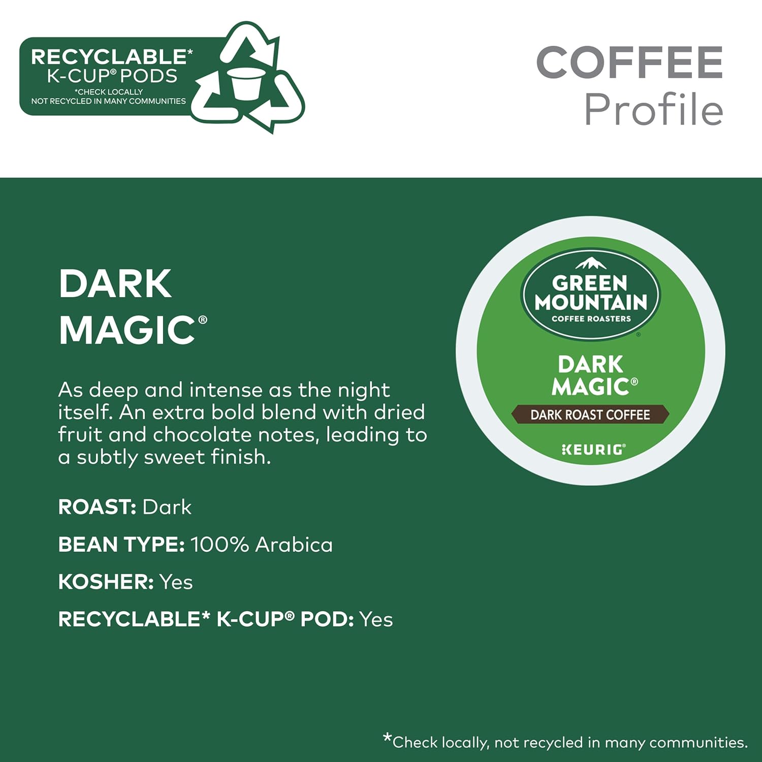 Green Mountain Coffee. Dark Magic (Extra Bold). 120-Count K-Cups for Keurig Brewers