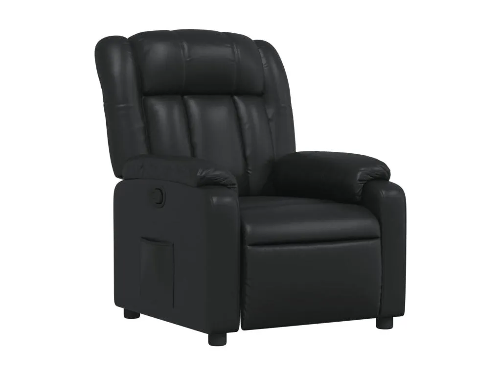 Sillón reclinable de cuero sintético negro