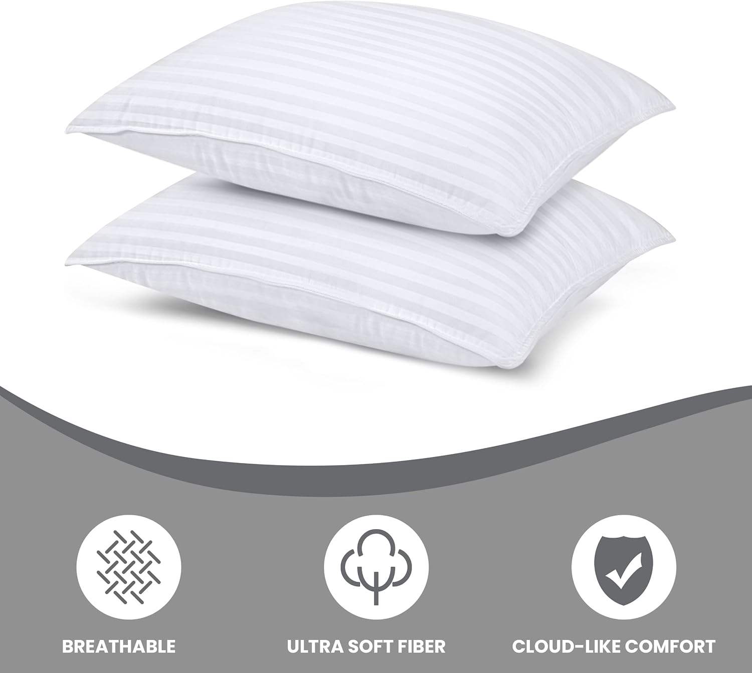 Design Hotel Quality Cooling Bed Pillows White Set of 2 Personalized Home Hotel Sleeping Pillows