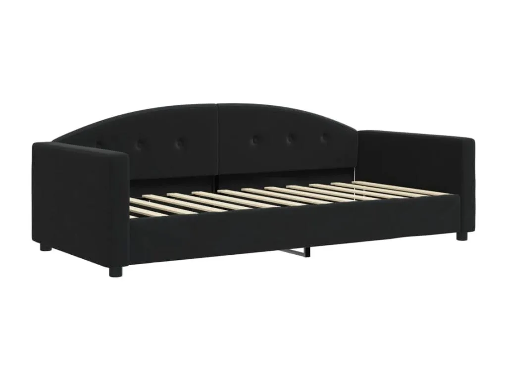 Sofá cama sin colchón terciopelo negro 90x200 cm 19789nrwd