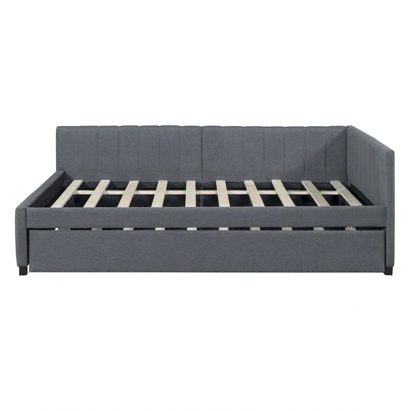 Merax Upholstered Full-Size Daybed with Trundle Feature