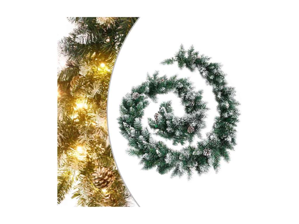 Guirnalda de Navidad con luces LED PVC verde 5,2 m