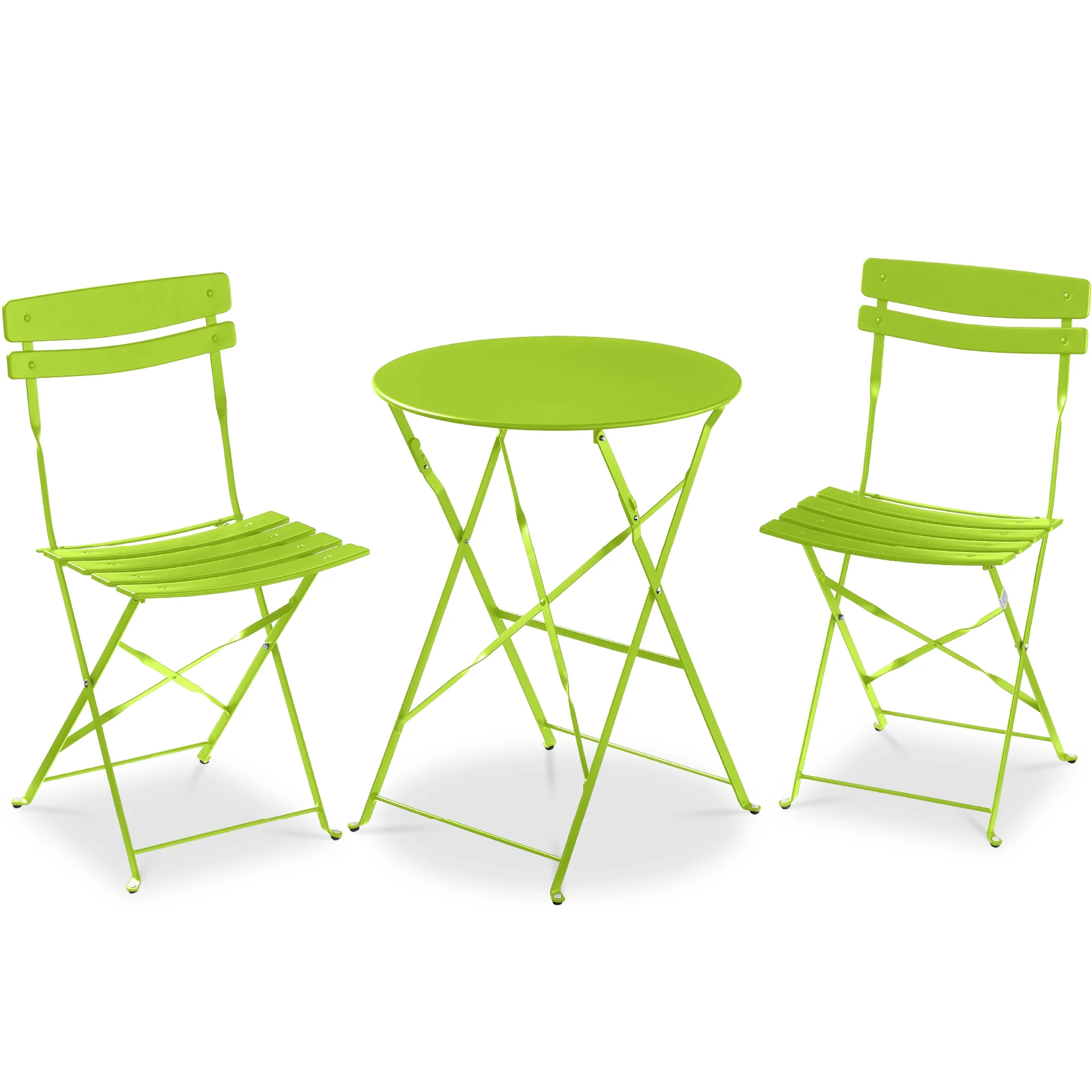 Best Choice Products 3-Piece Small Bistro Set, Folding Patio Furniture Set of 2 Chairs and Table - Black