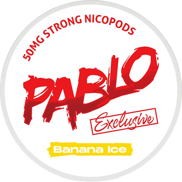 Pablo Banana Ice 30mg nicotine pouches — Slim can with 20 super strong banana-menthol moist pouches