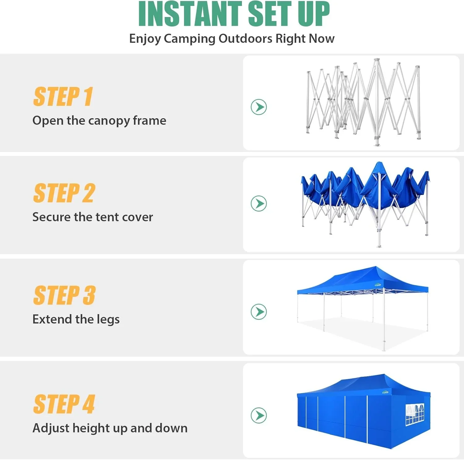 COBIZI 10x20 Heavy Duty Pop up Canopy Tent 6 sidewalls Commercial Canopy Wedding Party Tents
