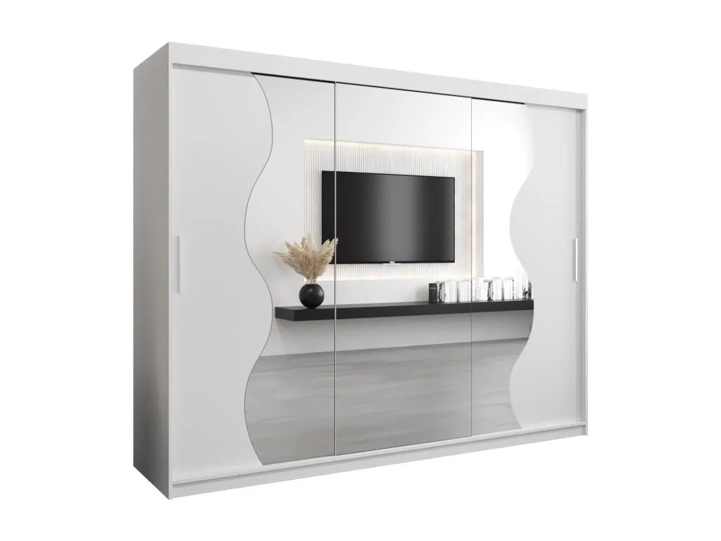 ARMARIO Kavehomedeco DE PUERTAS CORREDERAS 200/250/62 3 puertas (blanco/blanco) IGOZ84896