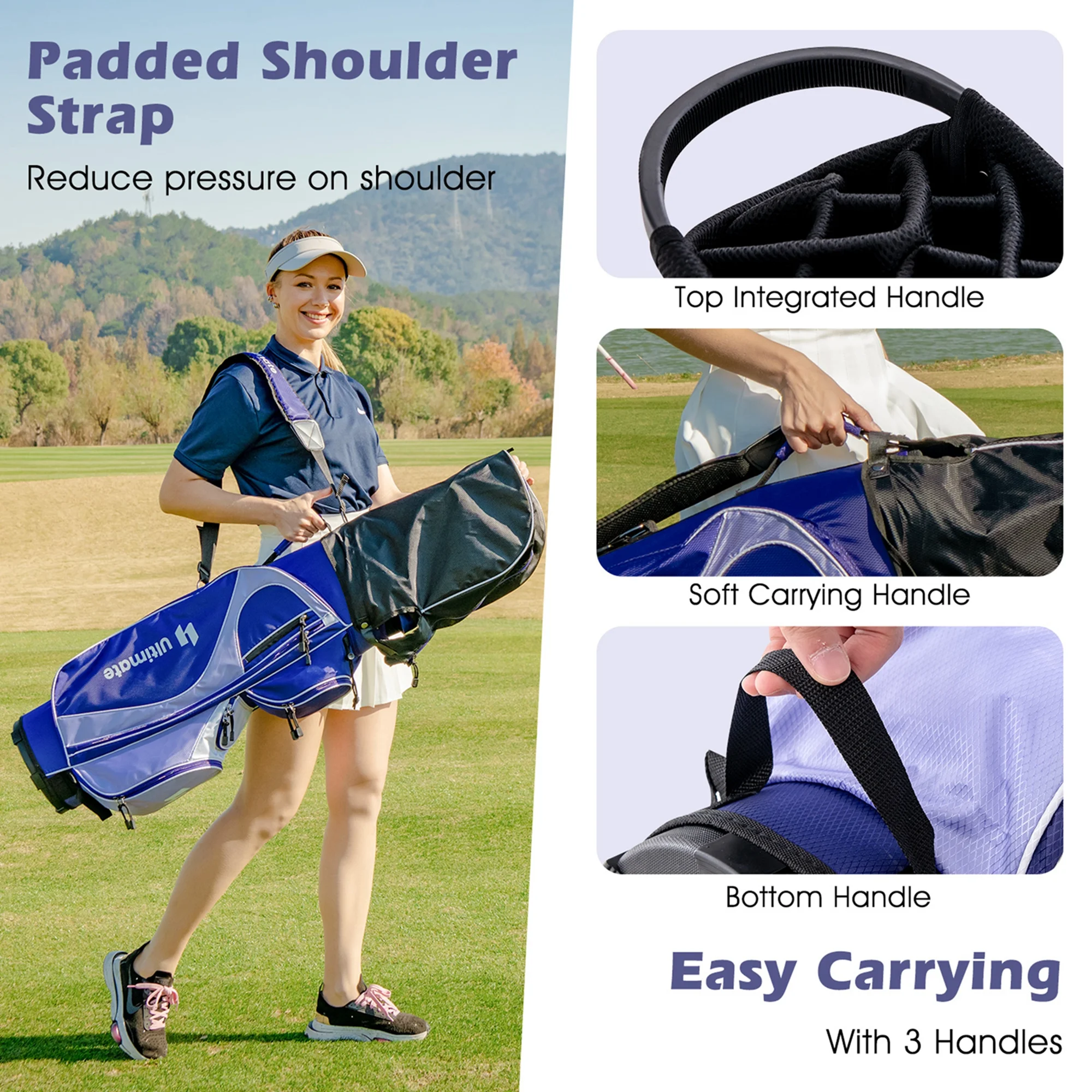 Ultimate Women’s Complete Golf Club Set Golf Club Package Set w/ Rain Hood, Right Hand Purple - Image 8