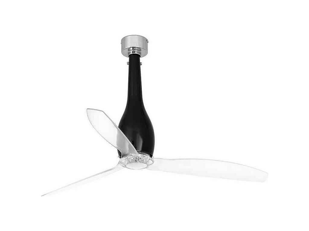 Ventilador Dc Eterfan M Negro Brillo Transparente 6 Velocidades Mando Distancia Faro