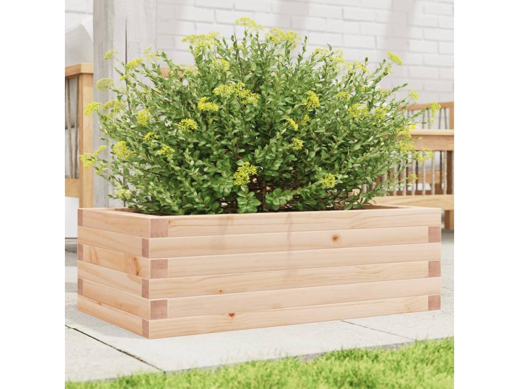 Jardinera de madera maciza de pino 70x40x23 cm