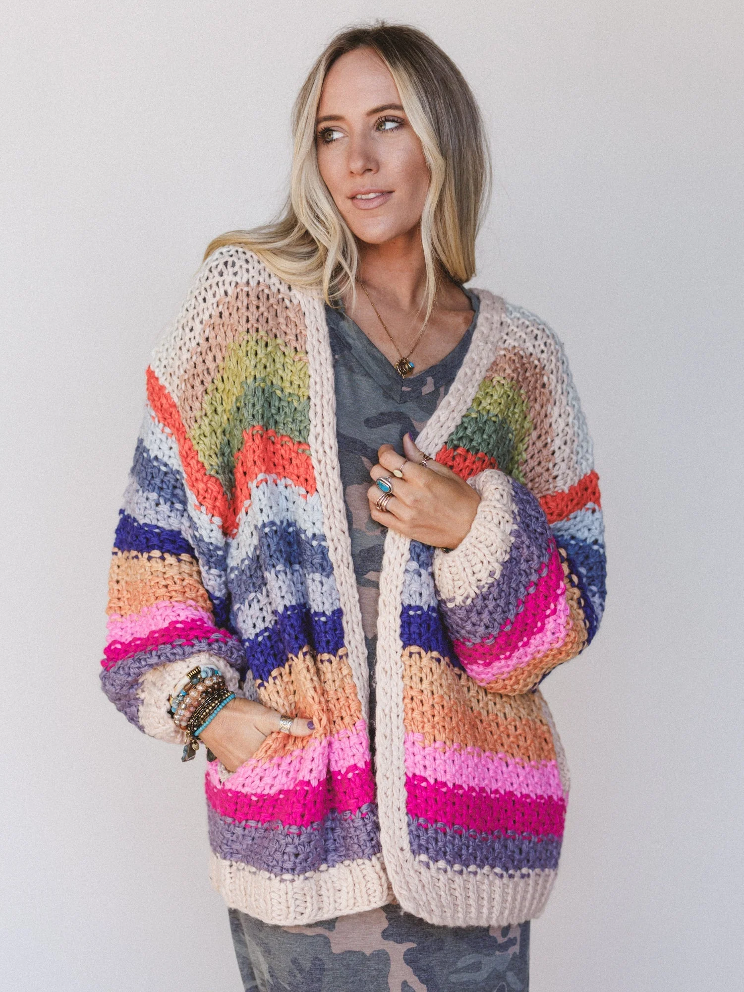 Wrapped up in Color Knit Cardigan - Cream