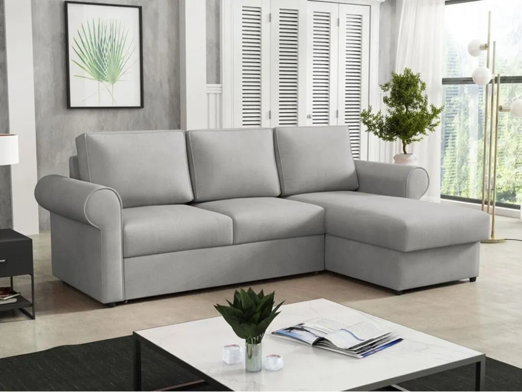 Sofá rinconero Decoesp 131 Gris Función de descanso Caja de ropa de cama 246x155cm 21805JAWK