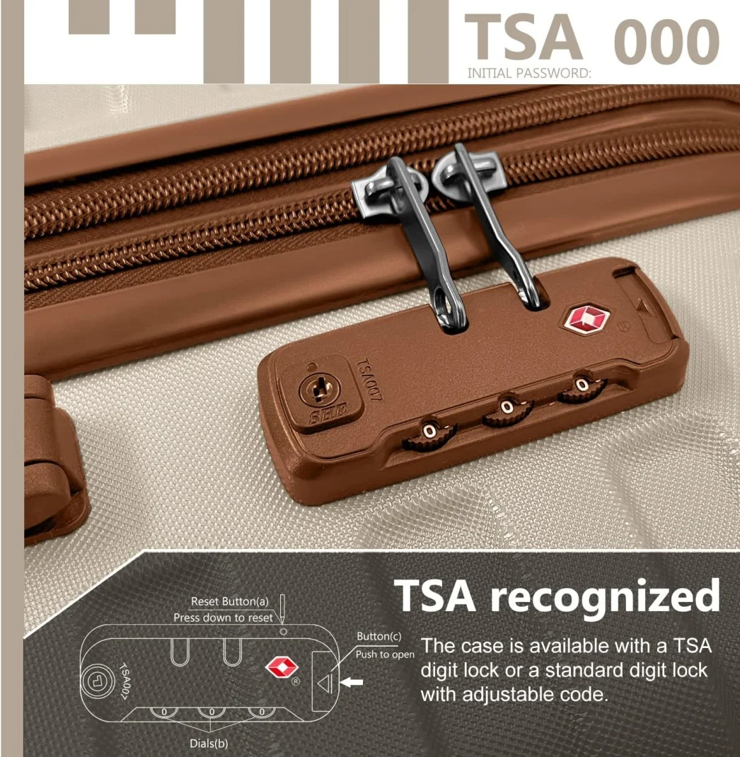 6-Piece Hardshell Luggage Set with Expandable Spinner Suitcases & TSA Lock, 25% Extra Capacity, Duffel Bag & Toiletry Kit, Cream ABS Suitcases - Image 4