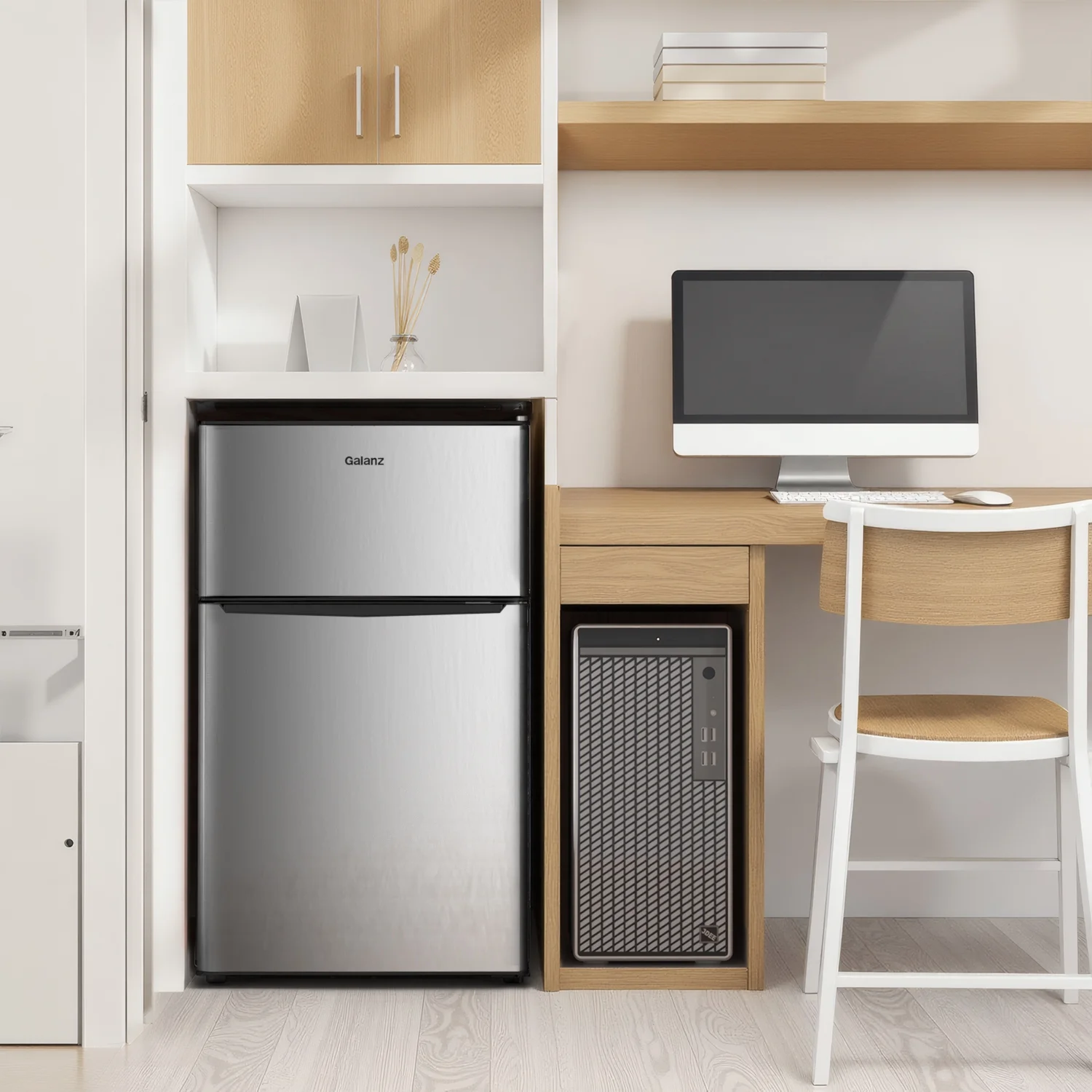 Galanz 3.1 Cu ft Two Door Mini Fridge, Black, New - Image 15
