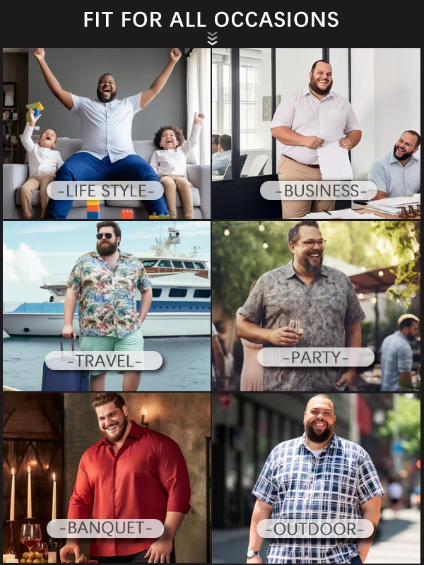 Men's Big Size Vacation Casual Hawaiian Short Sleeve Shirt 007