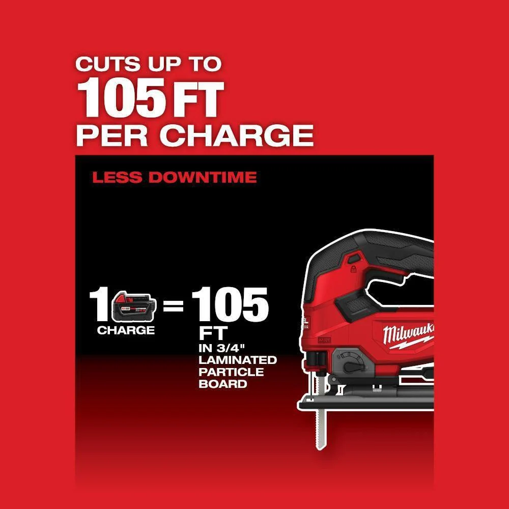 Milwaukee M18 FUEL 18-Volt Lithium-Ion Brushless Cordless D-Handle Jig Saw With M18 5.0 Ah Battery - 2737-20-48-11-1850 - Image 7 Milwaukee M18 FUEL 18-Volt Lithium-Ion Brushless Cordless D-Handle Jig Saw With M18 5.0 Ah Battery - 2737-20-48-11-1850 - Image 7
