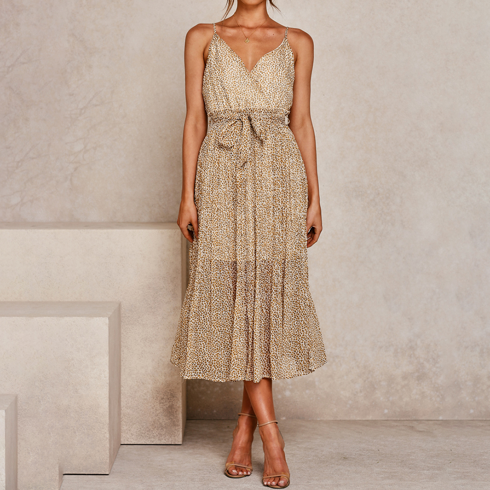 Fashion Sling Pleated Elegant Dress