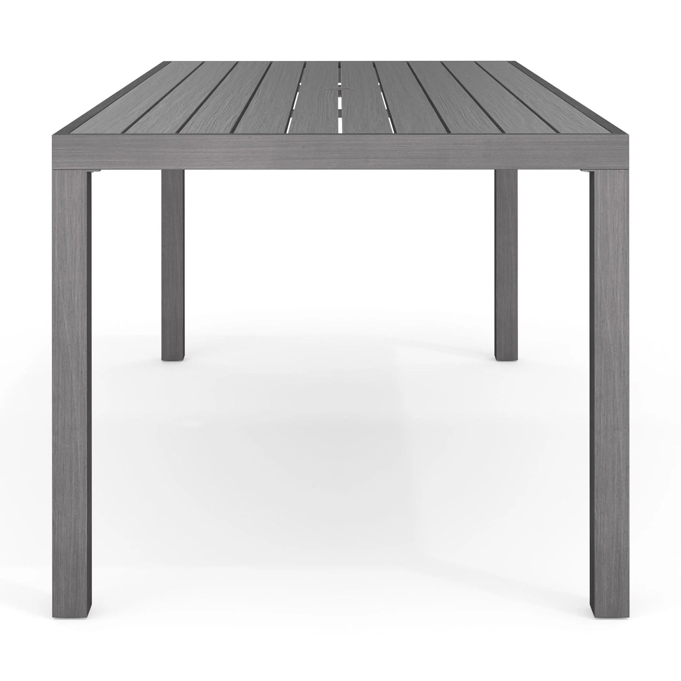 Martha Stewart 71" Indoor-Outdoor Patio Table with Gray Brushed Woodgrain Aluminum Finish - Image 9