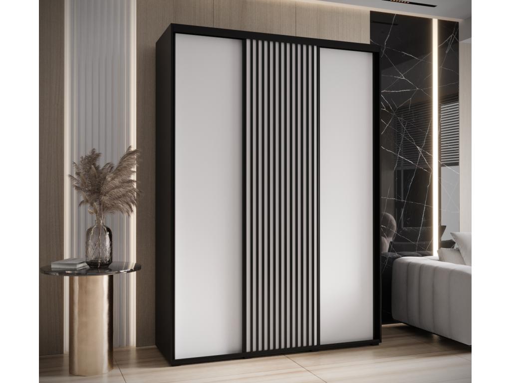 ARMARIO SAPPORO 1 DE PUERTAS CORREDERAS 205,2/170/60 3 puertas (negro/blanco)