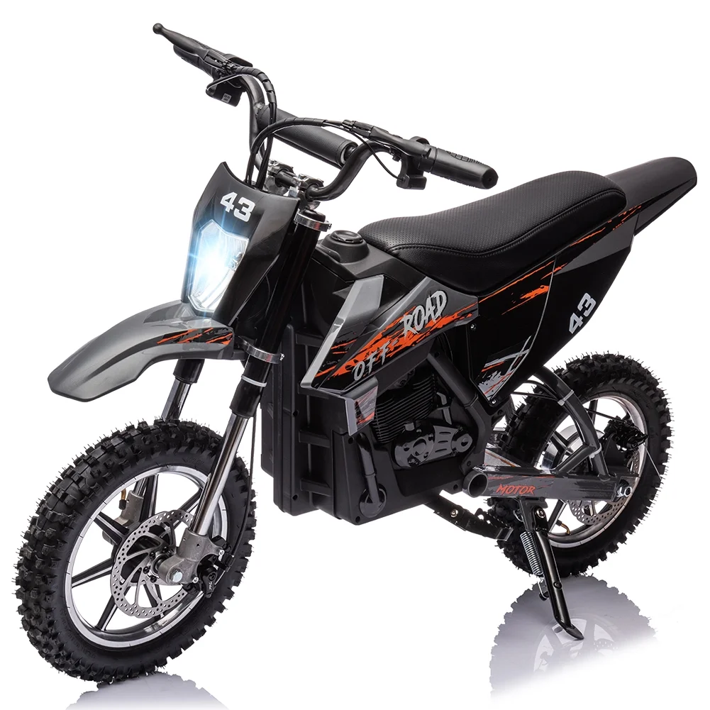 Electric Dirt Bike for Kids,36V Ride on Motorcycle,Up to 15.5MPH,350W Brushless Motor,LED Headlight,Leather Seat,Front and Back Brakes,Electric Motorcycle for Kids Age 8-16,Max Load 175lbs - Image 5