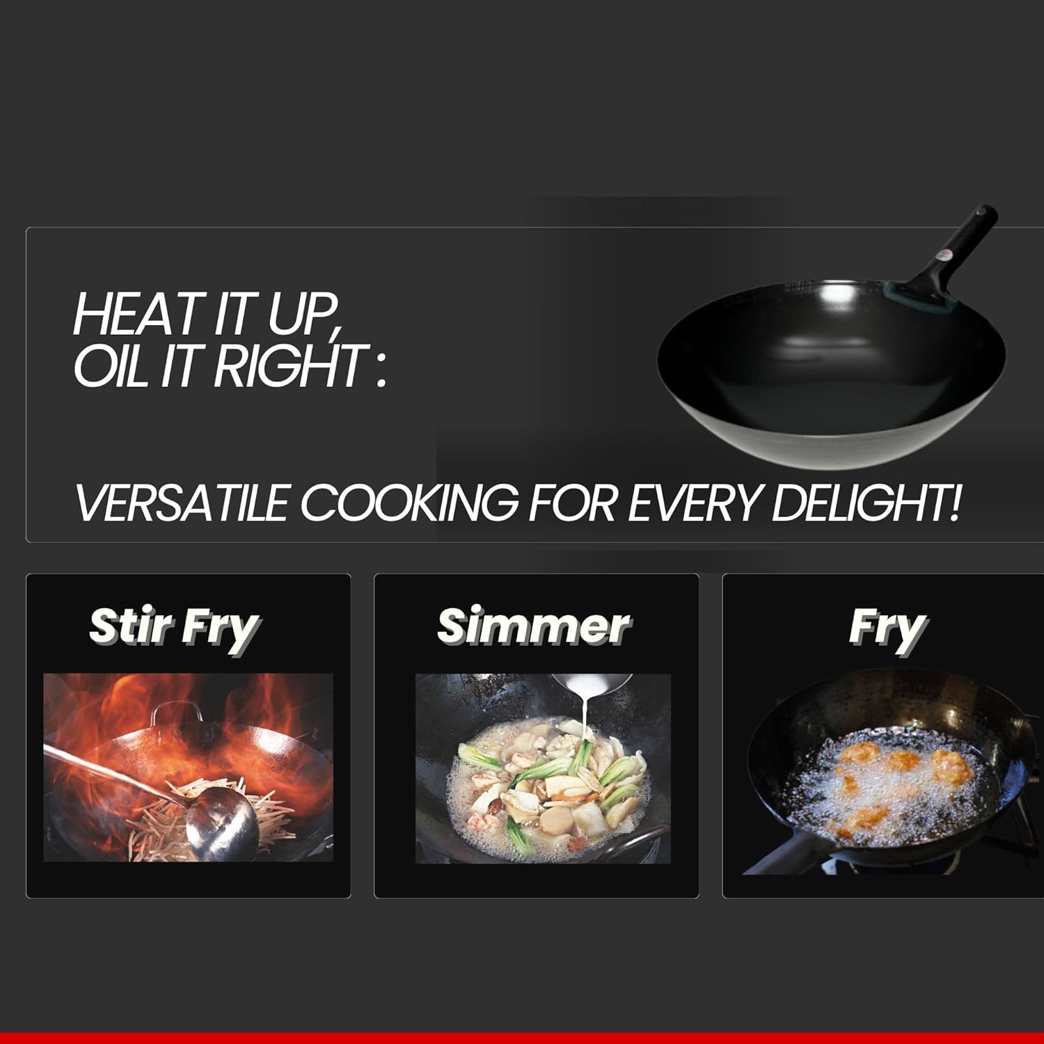 Kanda Iron Beijing Wok - Lightweight and Durable - Perfect for Authentic Japanese Cooking - 13 inch