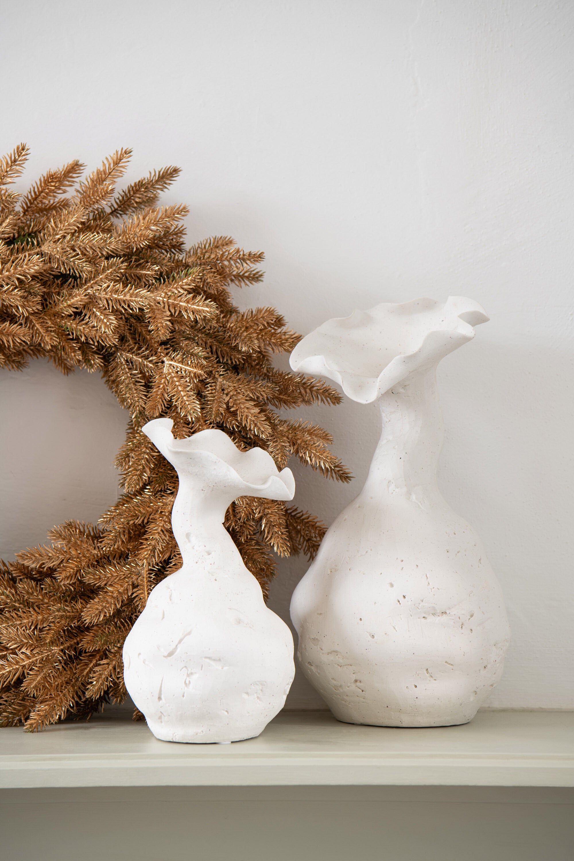 J-Line vaas Helix keramiek - wit - large