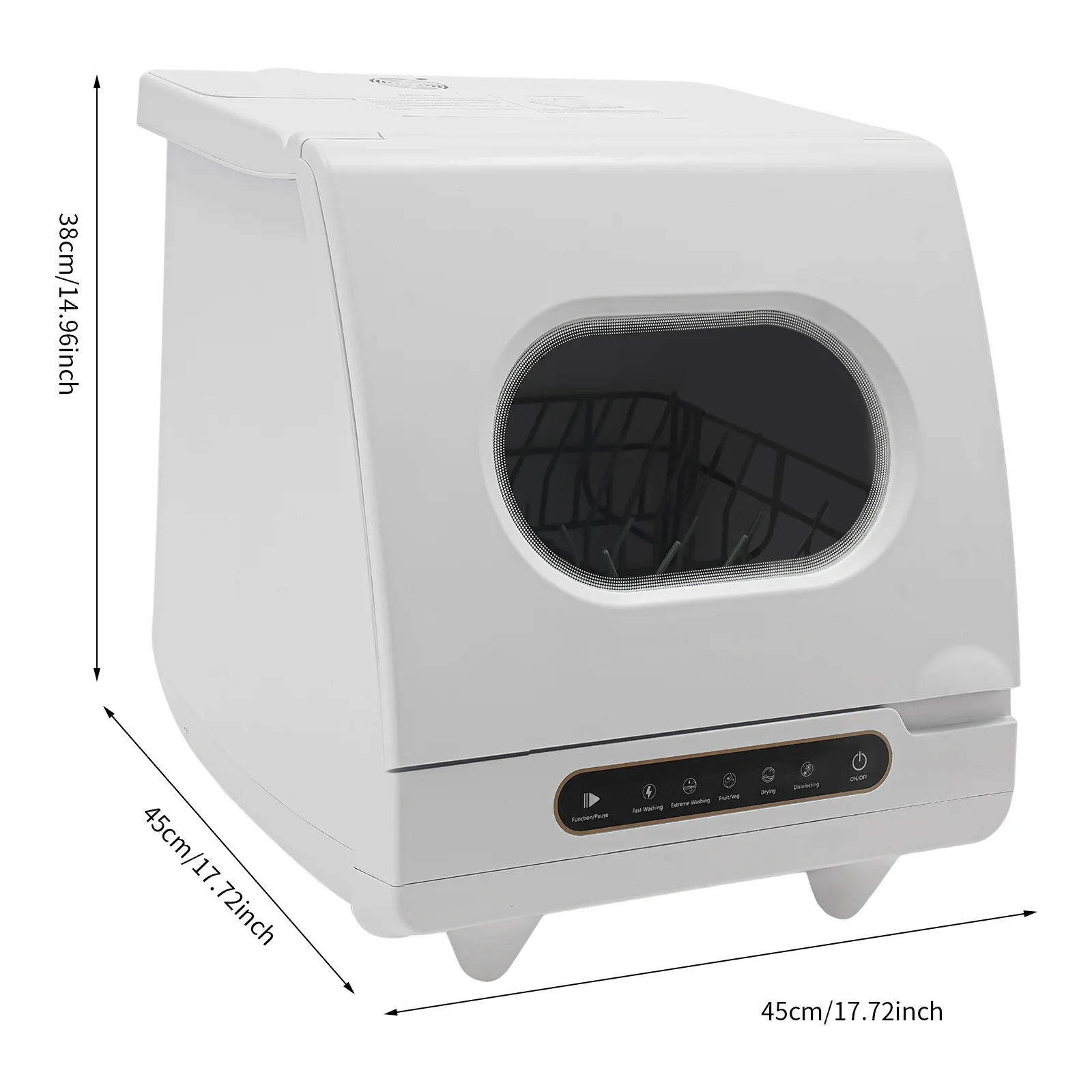 ToppiJoy Portable Countertop Dishwasher with 5 Washing Functions, Quick Wash, Sterilization & Energy-Saving Design -C Ideal for Small Kitchens, Apartments, and Family Homes - Image 5