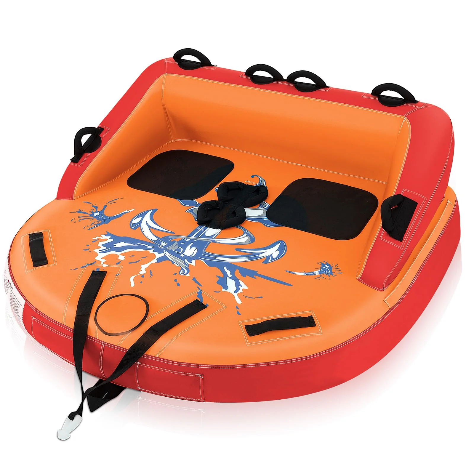 Inflatable 1-2 Person Sofa-Style Water Towable Tube With Drainage - Image 2 Inflatable 1-2 Person Sofa-Style Water Towable Tube With Drainage - Image 2