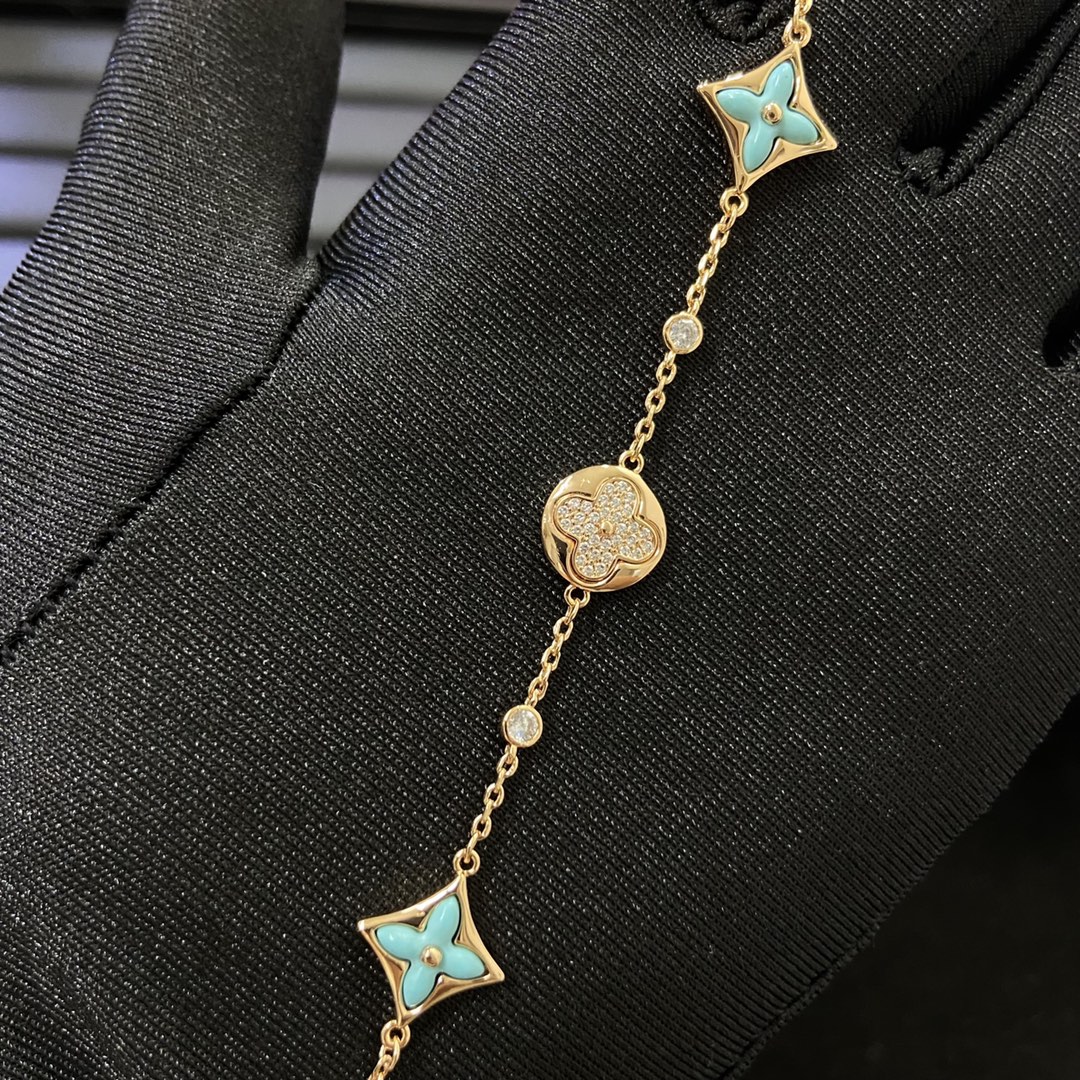 Louis Vuitton Diamond Sun Blue Amazonite Star Bracelet - Original Replica Club