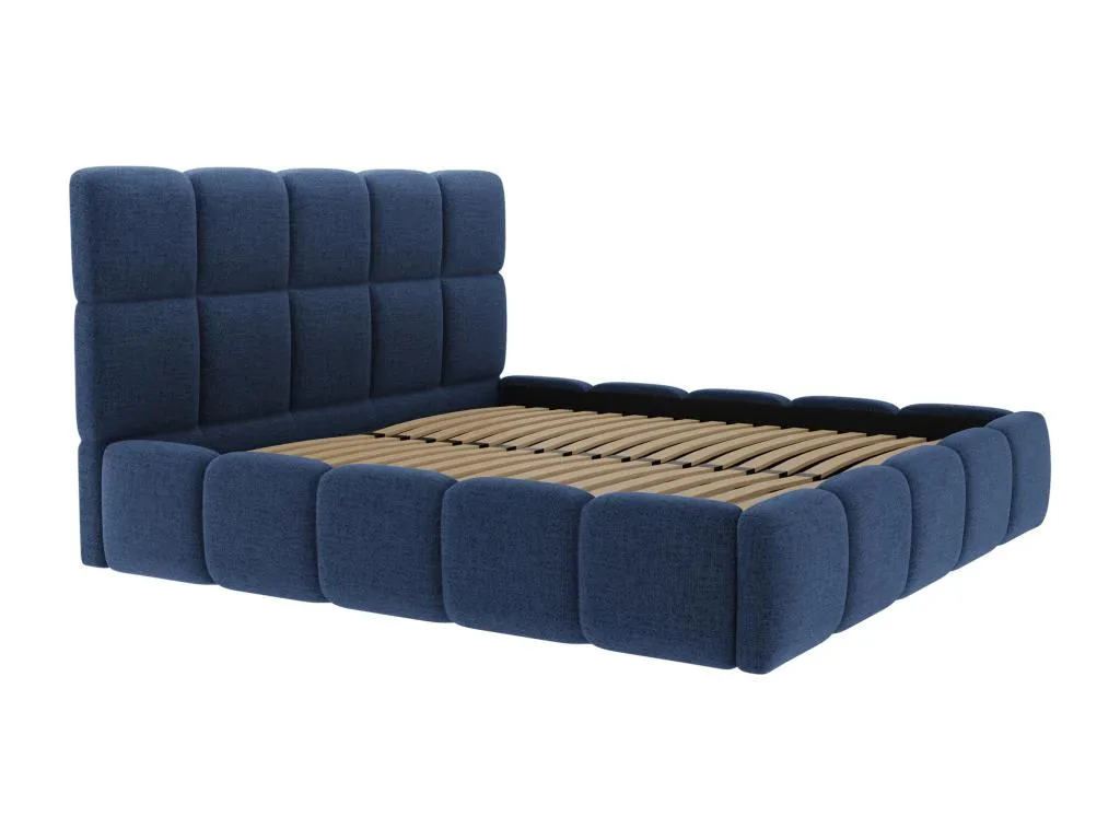 Canapé abatible de 180x200 cm - Tela texturizada - Azul - Homepleno rwvm17693