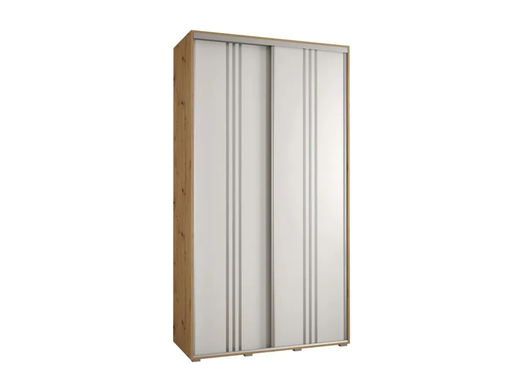 Armario Davos 6 corredero especial 235,2x130x45 cm 2 puertas artisan/Nidovia/plata vrf3169131