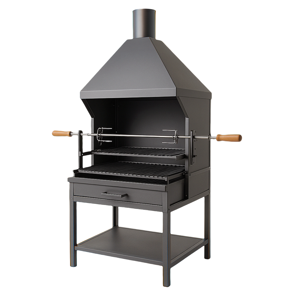 Barbacoas de carbón 85x60x170 Exterior Negro DnWgsfo344EJ