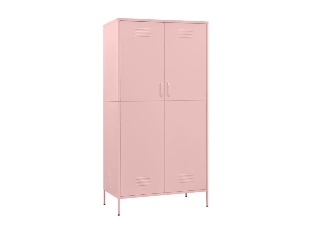 Armario de acero rosa 90x50x180 cm
