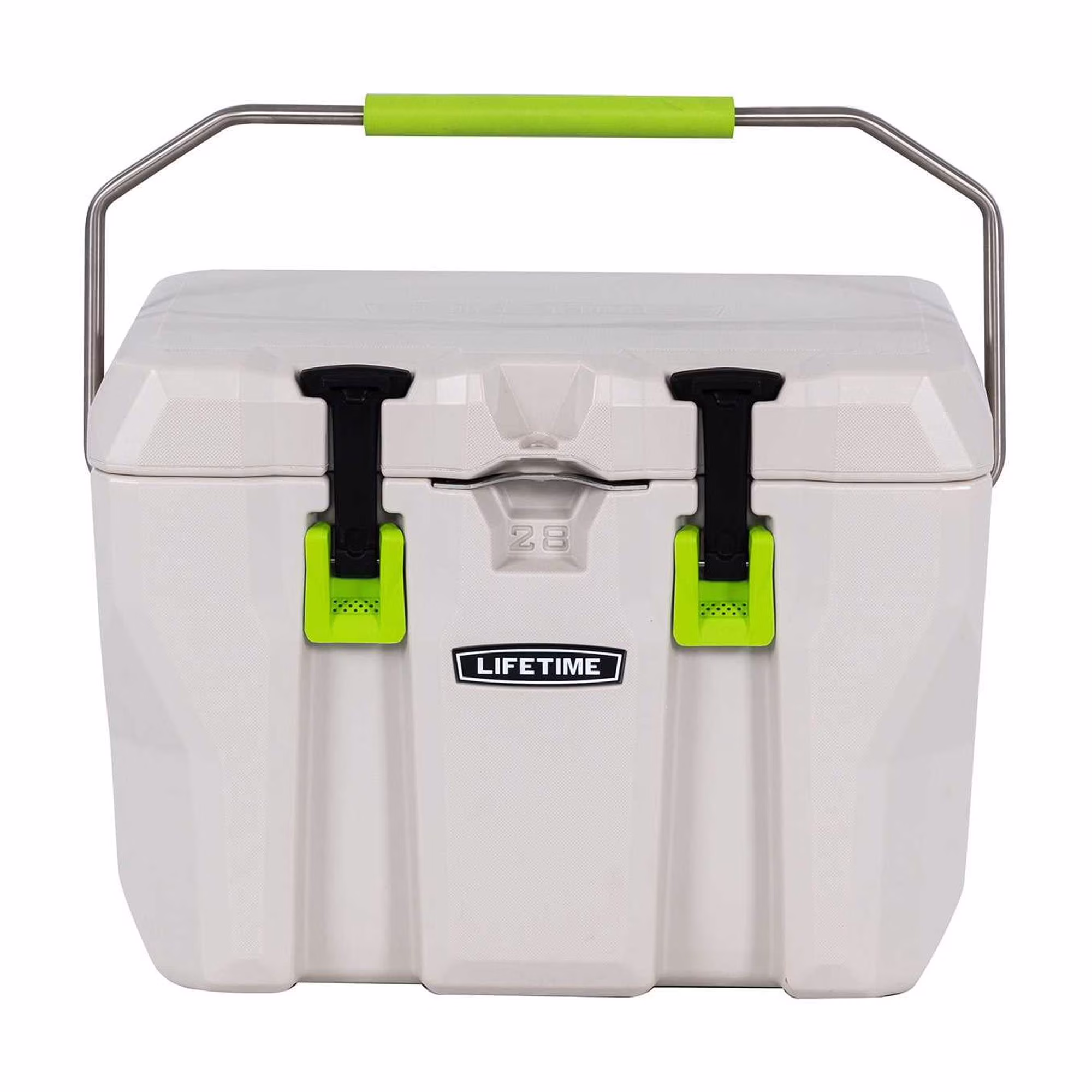 Lifetime 28 qt Bear-Resistant Camping Cooler, Premium High Performance, Ice Retention, Hard Cooler, 20 Can Capacity, Boulder Gray (91289)