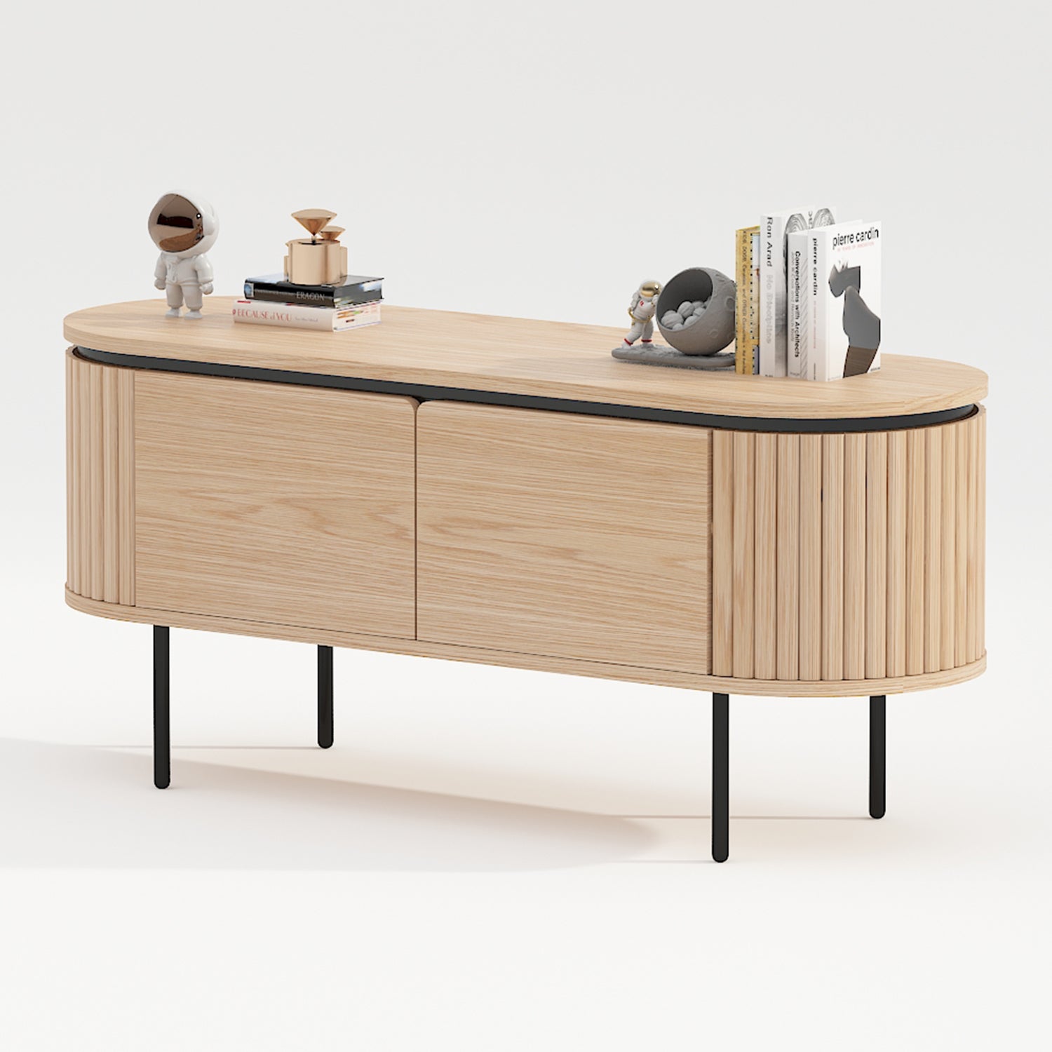 by fonQ Lameller Tv-meubel 2-deurs - Licht Eiken