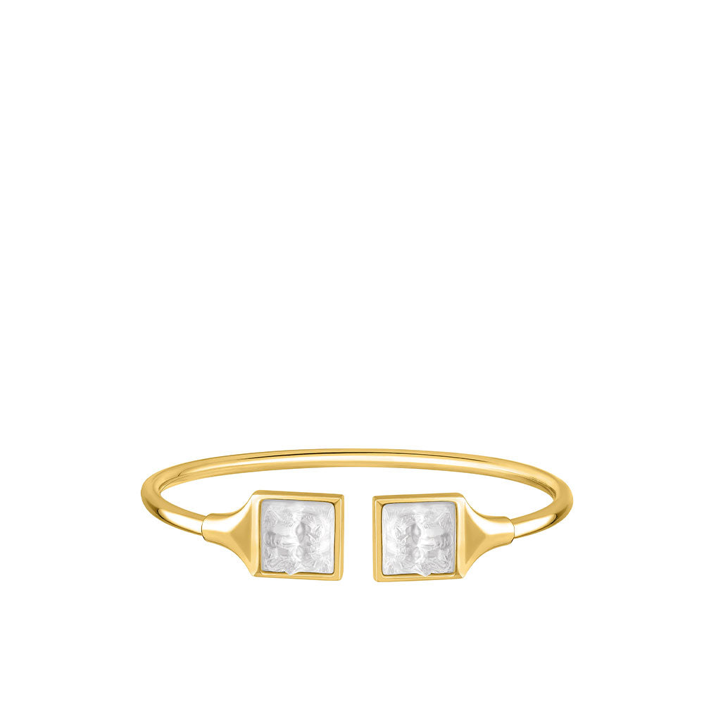 BRACELET JONC FLEXIBLE ARÉTHUSE - CRISTAL INCOLORE, PLAQUÉ OR JAUNE 18 CARATS
