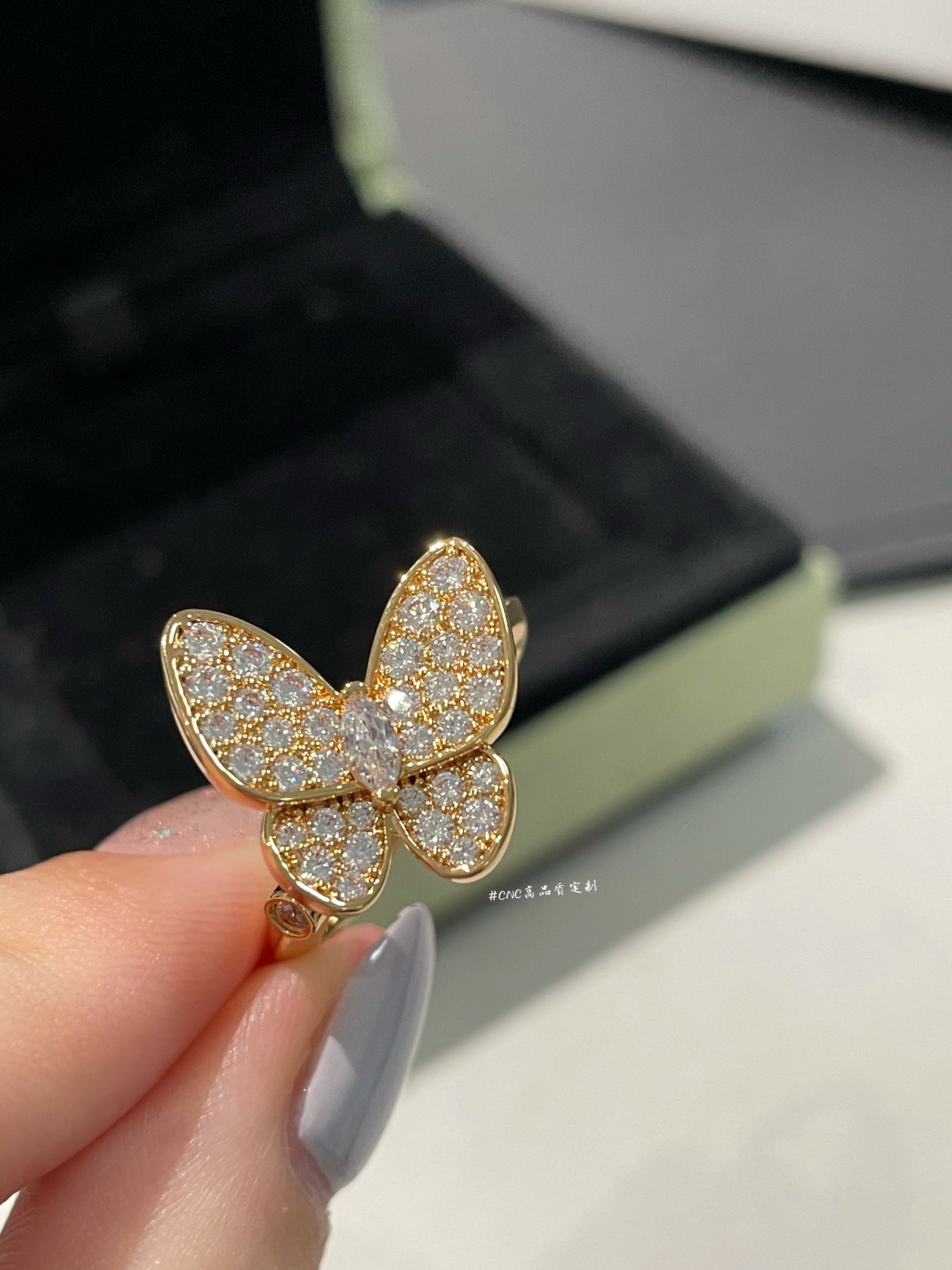VCA Full Diamond Butterfly Ring - Original Replica Club
