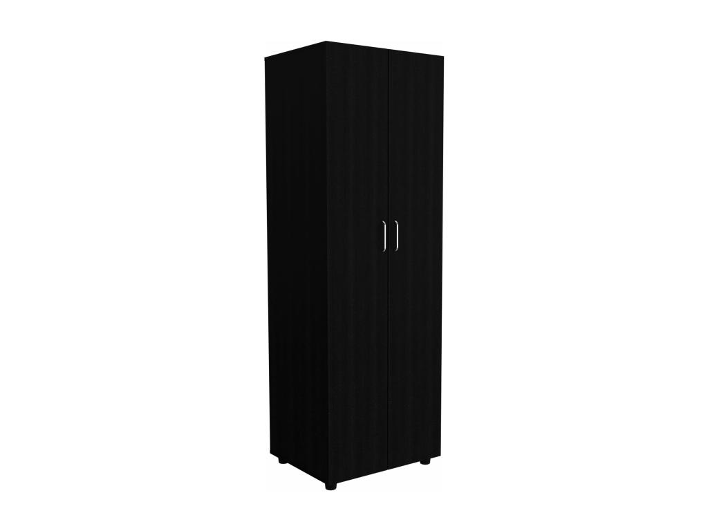 Armario Hominor en melamina con dos estantes y una barra para colgar ropa - 180 cm X 60 cm X 48 5 cm - Negro
