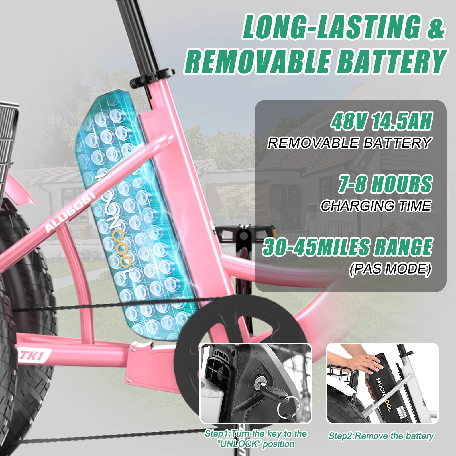 20" x 4" Fat Tire Electric Tricycle for Adult, 7 Speeds Electric Trike 48V 500W Motorized Tricycle , Electric Three Wheels Bicycle for Senior, Aluminum Frame & Rear Basket ,16mph - Image 65