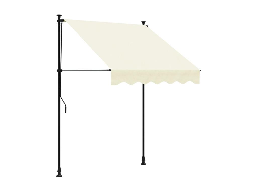 Toldo retráctil de tela y acero crema 150x150 cm