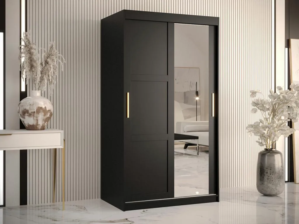 Armario Mobtrendy G115 Negro 200x100x62cm Puertas de armario - Correderas hcor92585