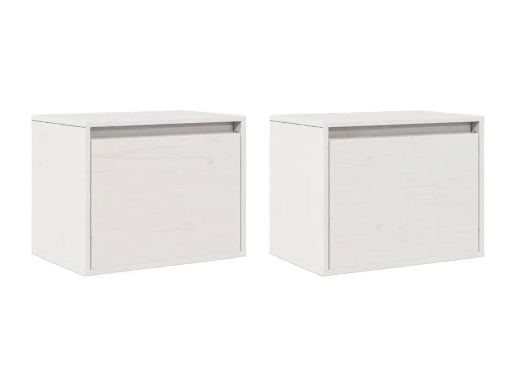 Armarios de pared 2 uds Homepleno maciza Homepleno blanco 45x30x35 cm 48035puqy